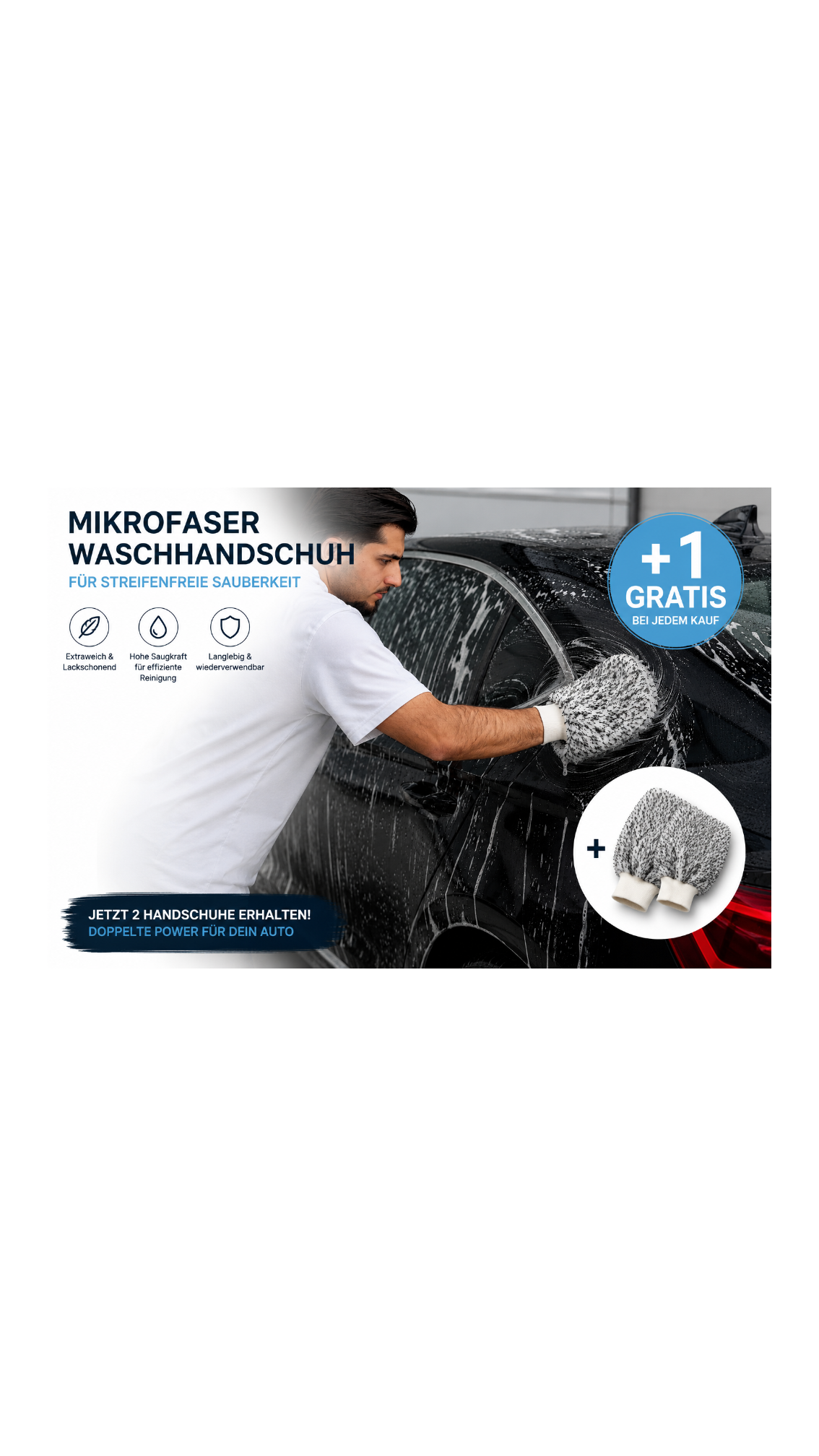 Mikrofaser-Waschhandschuh Autolack 2 für 1