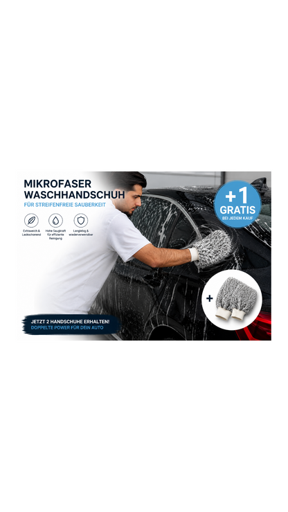 Mikrofaser-Waschhandschuh Autolack 2 für 1